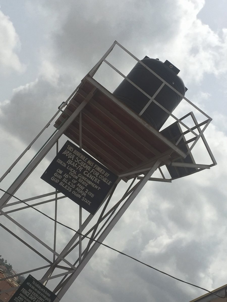Water flowing from a completed borehole